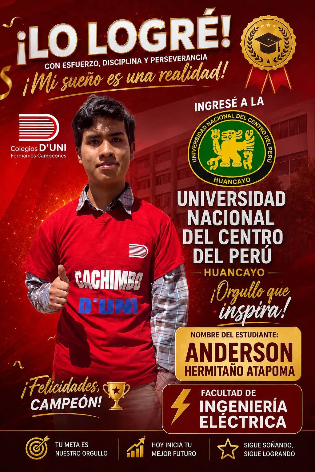 Nuestros alumnos ingresantes a la UNCP 2026